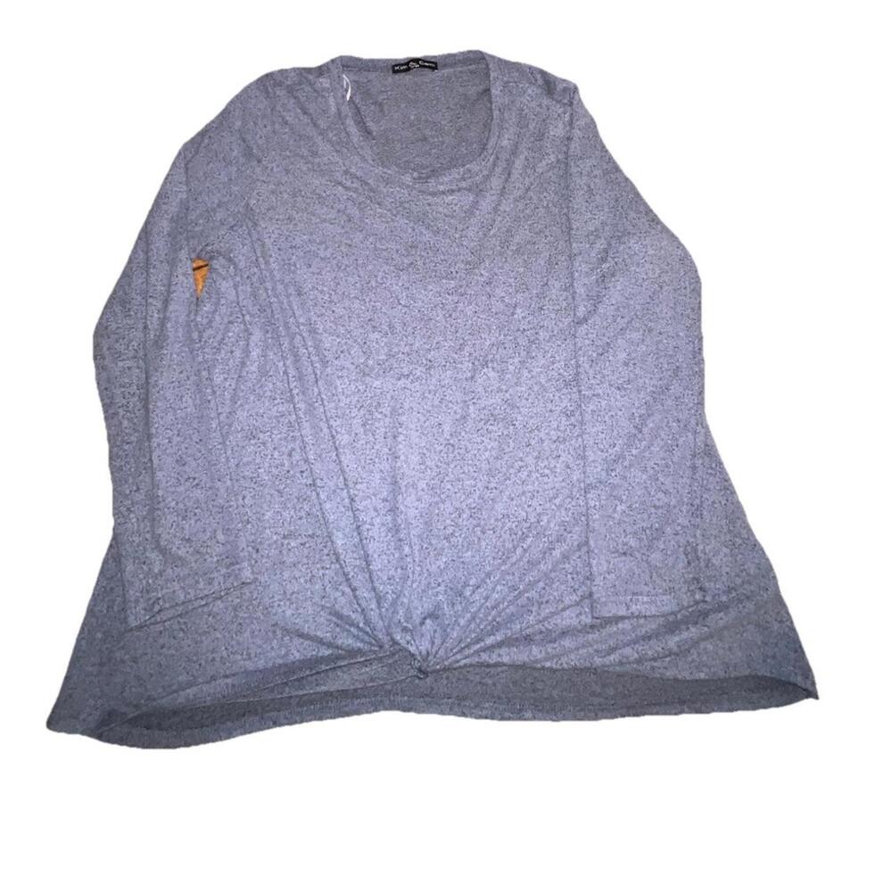 Kim & Cami Purple And Grey‎ Twist Knot Hem Lightweight Sweater Top Large USA